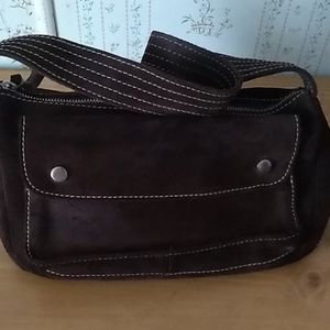 Vintage Banana Republic dark brown split leather purse bag